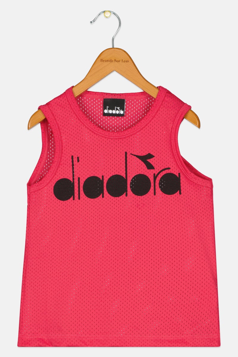 Kids Boy Sleeveless Brand Logo Sportswear Tank, Pink/Black