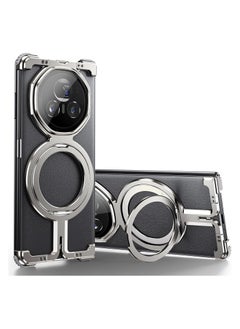 Honor Magic V3 (2024) mobile phone case, aluminum hollow-out mobile phone case, with 360° magnetic bracket, compatible with wireless charging, no frame fall protection case