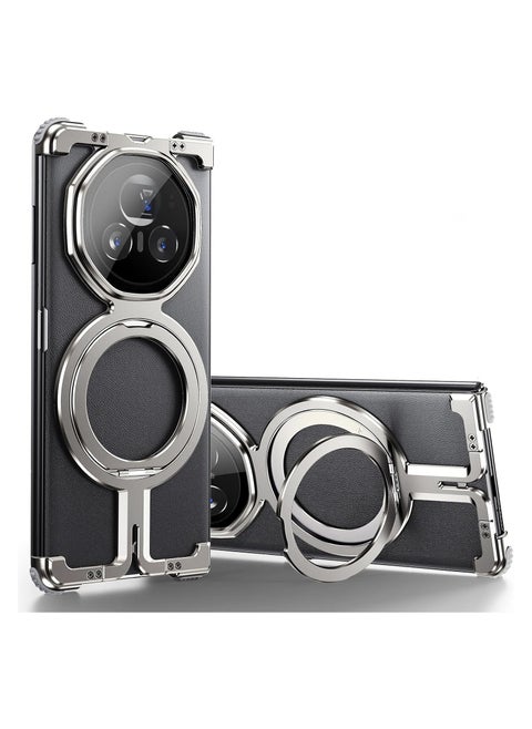 Honor Magic V3 (2024) mobile phone case, aluminum hollow-out mobile phone case, with 360° magnetic bracket, compatible with wireless charging, no frame fall protection case