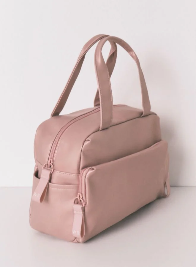 women'secret Large Metallic Pink Rubber Vanity Case