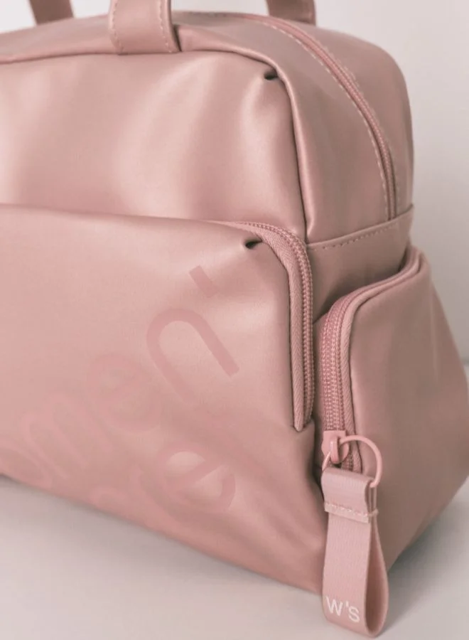 women'secret Large Metallic Pink Rubber Vanity Case