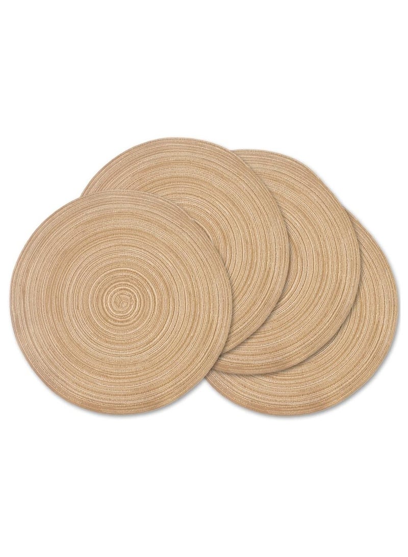 Round Placemats Set of 4 – Braided Circle Place Mats, Washable 12-Inch Table Mats for Kitchen and Dining, Durable and Stylish Braided Mats for Home, Protects Tables from Spills and Heat - Image 1