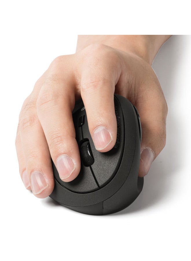SANWA Sanye Ergonomic Wireless Mouse Small To Medium Hands Vertical Grip Gaming Office Blue Led 5 Buttons 3-level Dpi Bluetooth Right-handed Black Matte - Image 3