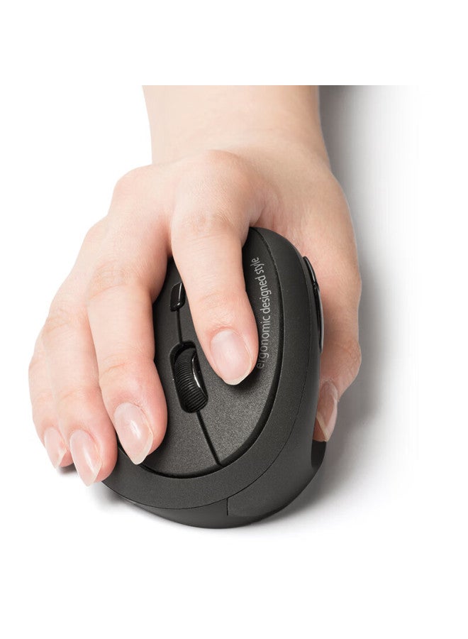 SANWA Sanye Ergonomic Wireless Mouse Small To Medium Hands Vertical Grip Gaming Office Blue Led 5 Buttons 3-level Dpi Bluetooth Right-handed Black Matte - Image 5