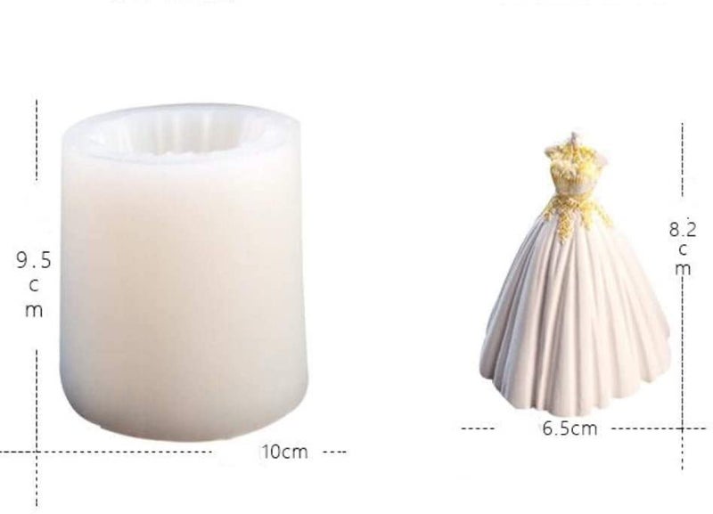Purenso - Wedding Bridal Dress Silicone Mould (PUR1015-74) I For Art & Craft DIY Resin Art Soap Candles Making Supplies - Image 3