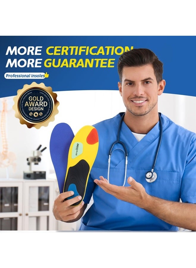 TANSTC Professional Sport Insoles with Medium Arch Support and Shock Absorption for Plantar Fasciitis and Flat Feet Pain Relief in Men and Women, Orthotics Shoe Insert, Breathable & Anti-Slip, XL  - Image 5