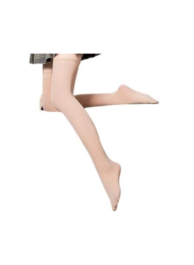 Solid Color Stretchy Over-the-Knee Polyester Stockings Hand Washable - Image 2