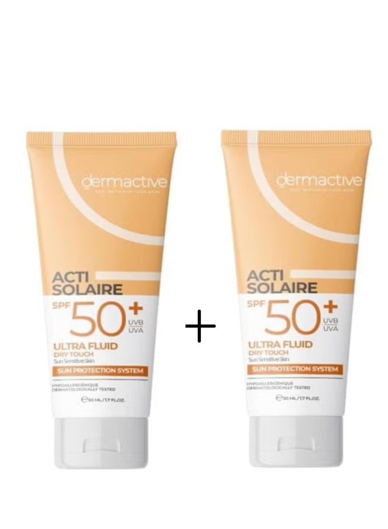 Dermactive Acti-Solaire Sunscreen Fluid 50ml 1+1 promo pack