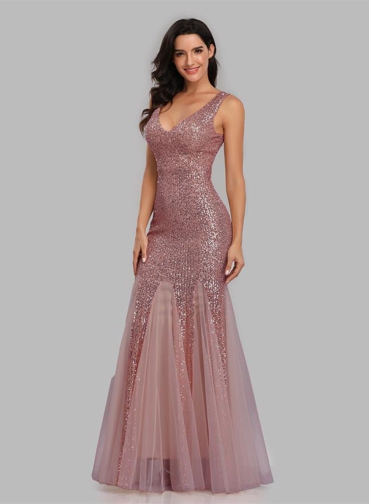 KUYING New Sequin Patchwork Mesh Mermaid Evening Dress  - Image 1