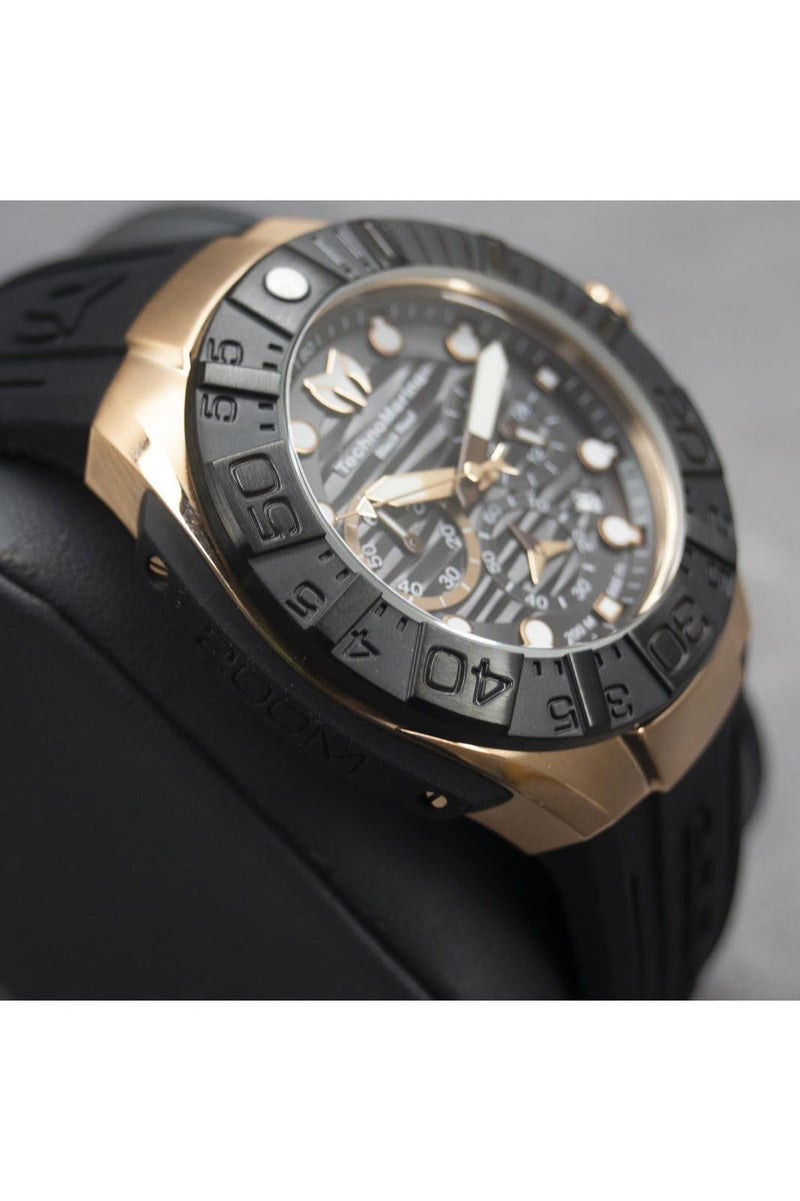 TechnoMarine Reef Black Chronograph GMT Quartz Black Dial Men's Watch TM-523011 - Image 4