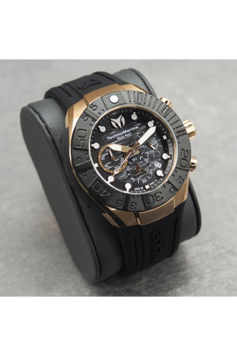 TechnoMarine Reef Black Chronograph GMT Quartz Black Dial Men's Watch TM-523011 - Image 2