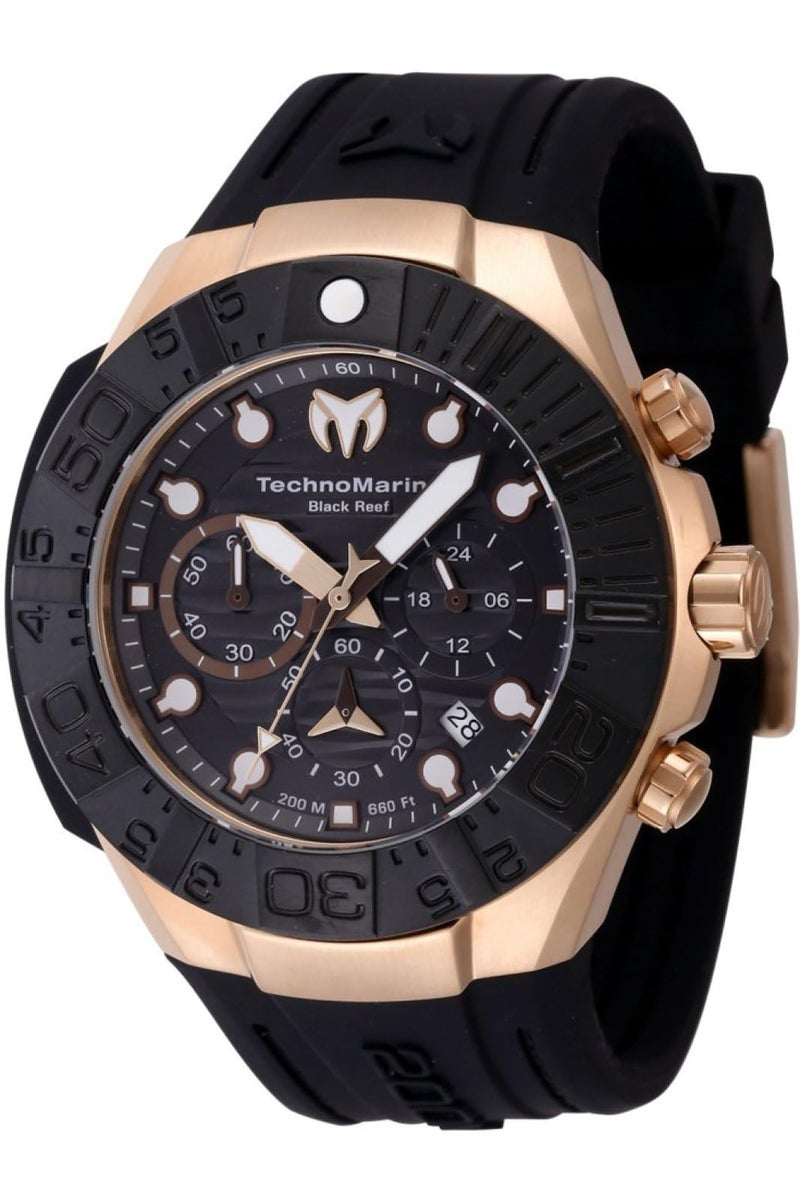 TechnoMarine Reef Black Chronograph GMT Quartz Black Dial Men's Watch TM-523011 - Image 1