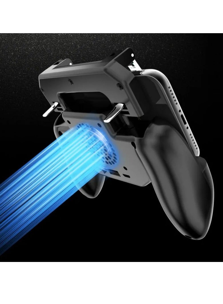 Game Controller, Gaming Control Joystick With Phone Cooling Fan, Comfortable Mobile Cooling Handle Controller Joystick, Mobile Trigger Joypad For Mobile Control For Games, (2000mah Black) - Image 3