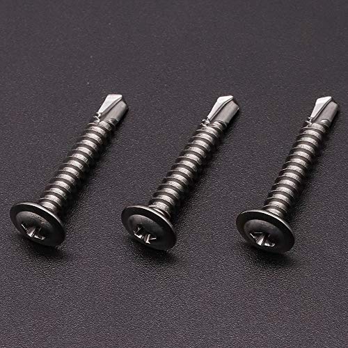 RoyceMart #8 x 1/2" (100 Pack) Wafer Head Self Drilling Screws, 410 Stainless Steel Phillips Modified Truss Head Self Tapping Screws for Sheet Metal, No Pre-drilled Needs - Image 3