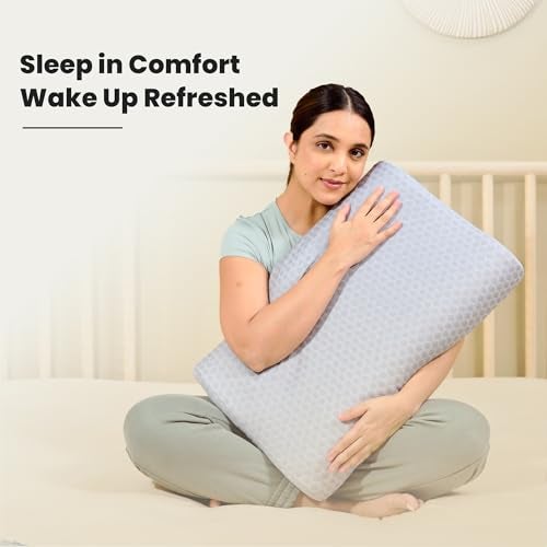 CareFoam Gel Memory Cervical Neck Pillow for Pain Relief Sleep, Improves Posture & Spinal Alignment, Neck Pain Relief Cushion with Ultra Responsive Memory Foam Washable Cover-King-Grey Pack of 2 - Image 5