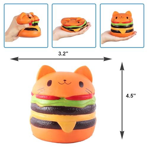 Anboor 45 Squishies Jumbo Slow Rising Kawaii Squishie Cat Hamburger Bread Toy - Image 5