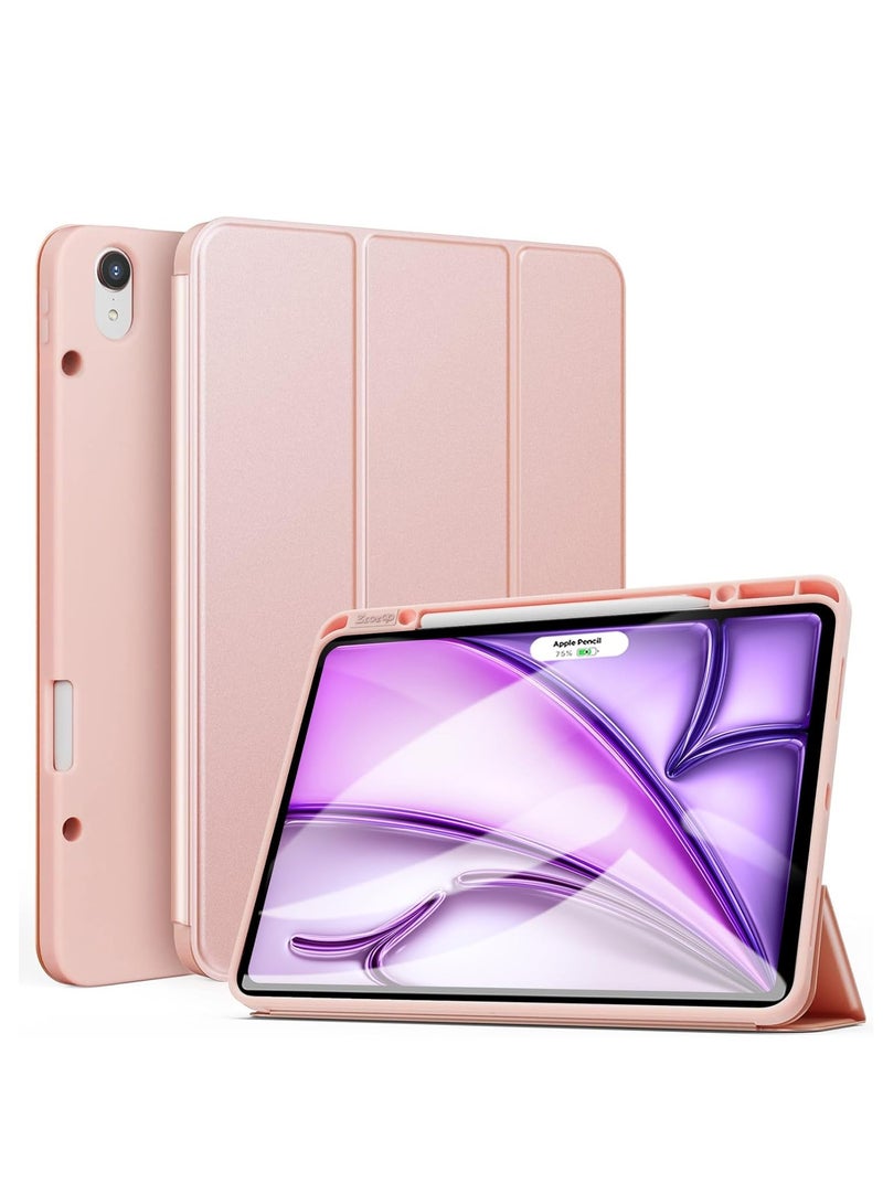 MIGOFAST IPad Air 13 Inch Case M2 2024 with Pencil Holder  Smart iPad Case  Support Pencil Pro and Pencil(USB-C) Support Touch ID and Auto Wake/Sleep Rose Pink - Image 1