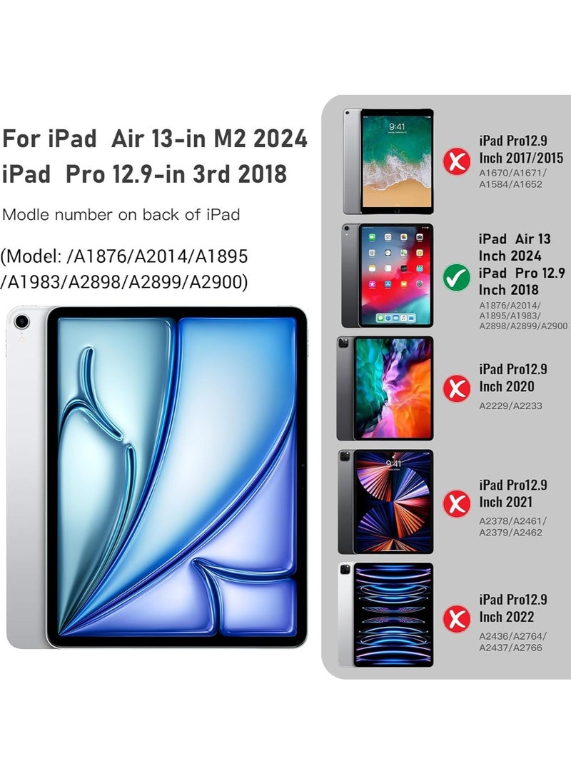 MIGOFAST IPad Air 13 Inch Case M2 2024 with Pencil Holder  Smart iPad Case  Support Pencil Pro and Pencil(USB-C) Support Touch ID and Auto Wake/Sleep Rose Pink - Image 2