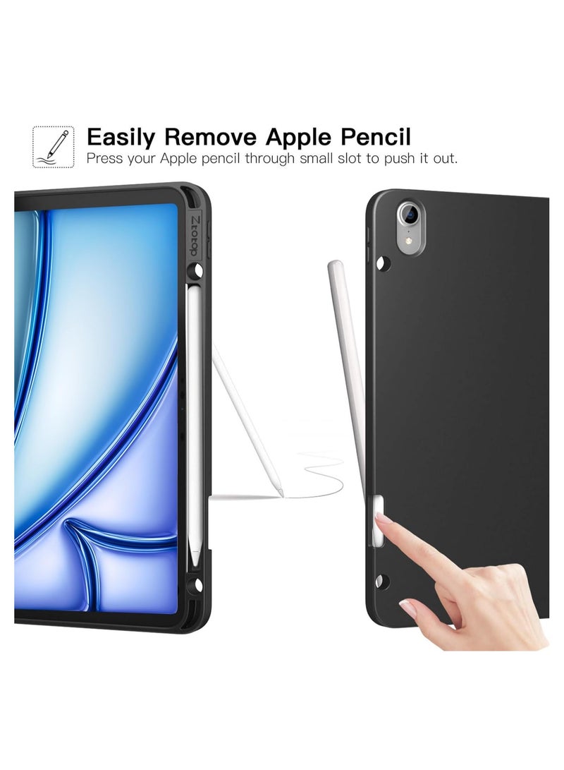 MIGOFAST IPad Air 13 Inch Case M2 2024 with Pencil Holder  Smart iPad Case  Support Pencil Pro and Pencil(USB-C) Support Touch ID and Auto Wake/Sleep Rose Pink - Image 3