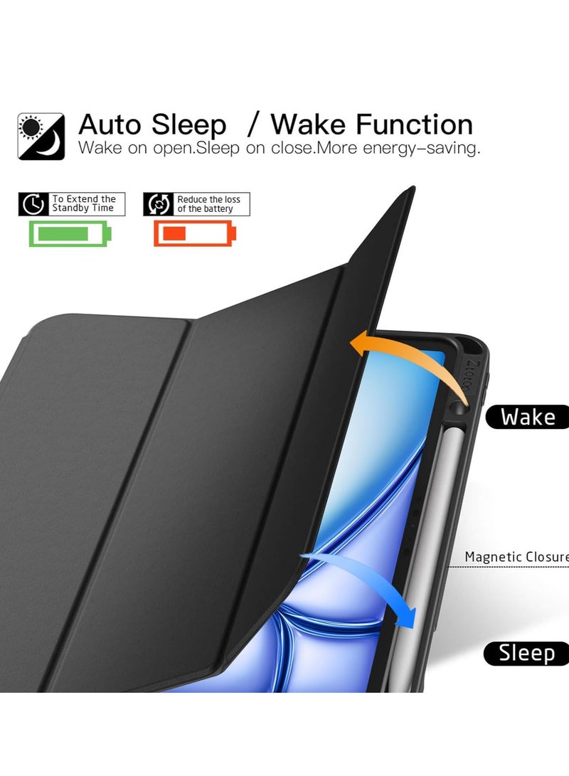 MIGOFAST IPad Air 13 Inch Case M2 2024 with Pencil Holder  Smart iPad Case  Support Pencil Pro and Pencil(USB-C) Support Touch ID and Auto Wake/Sleep Rose Pink - Image 4