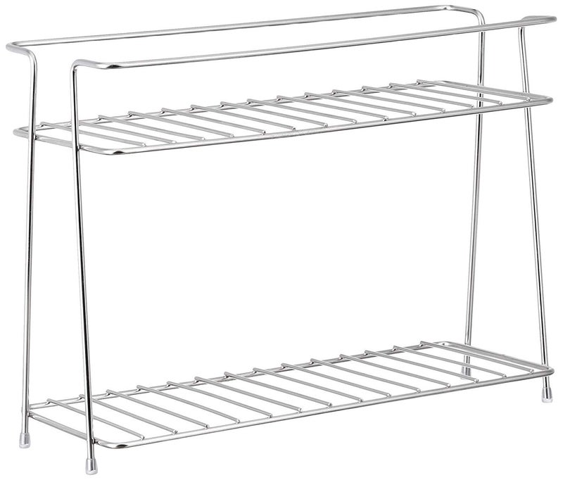 Cri8Hub Stainless Steel Kitchen Rack, Kitchen Organizer and Space Saver, Counter top Stainless Steel Kitchen Stand 2-Tier Trolley Basket for Boxes Utensils Dishes Plates for Home(Spice Rack) - Image 4