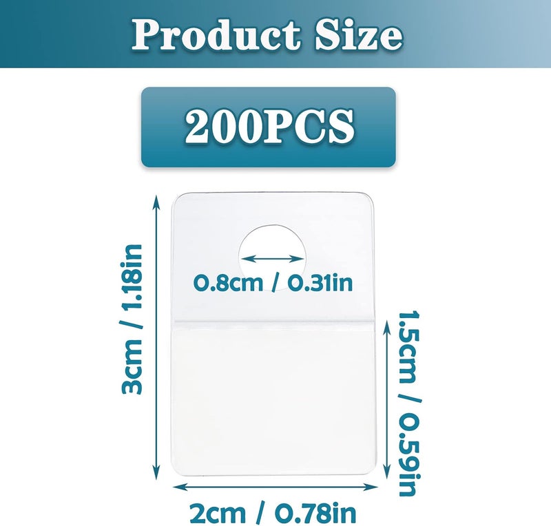 PUSNMI Hang Tags, Adhesive Tabs 200pcs Clear Self Adhesive Tabs Round Hole Hang Tabs 1.2x0.8inch Clear Sticky Hanging Tabs for Store Retail Display Sale Items - Image 2