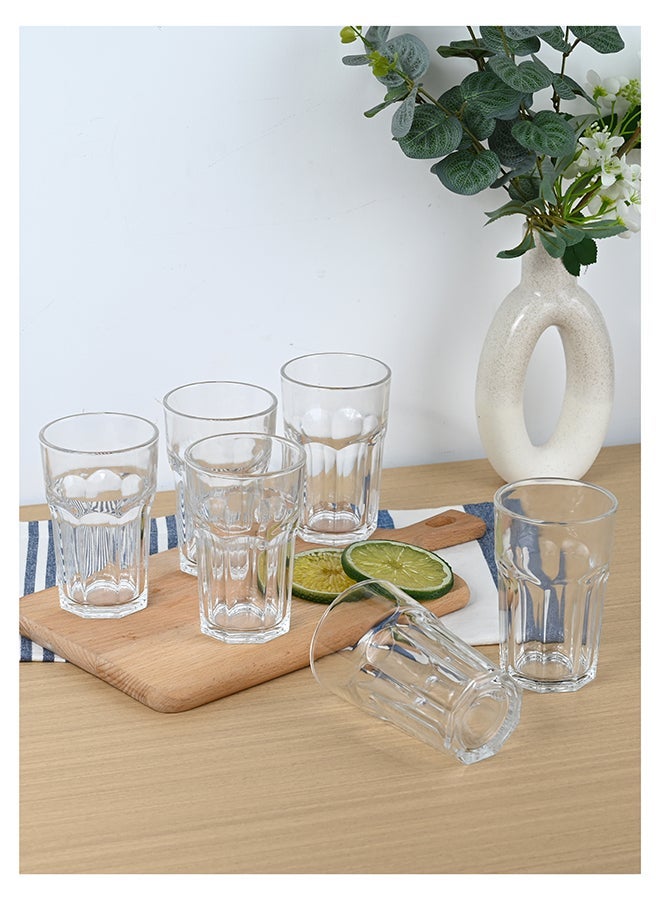 Ollieroo Embossed Old Fashioned Whiskey Glasses - Durable 330ml Hiball Glass for Cocktails, Water, Juice, Beer, Wine-Special Edition Glassware Set, Dishware, Dishwasher Safe - Image 1