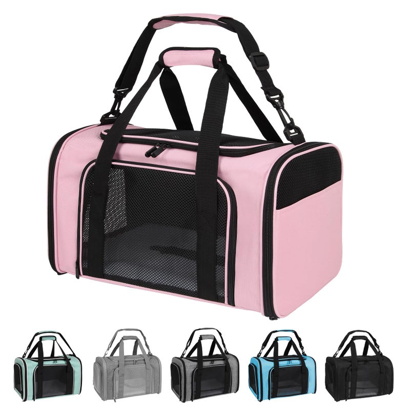 Yipincover Cat Carriers Soft-Sided,Pet Carrier for Small Cats Dogs Puppies up to 1-15 LBS,TSA Airline Approved, (Medium,Pink) - Image 1