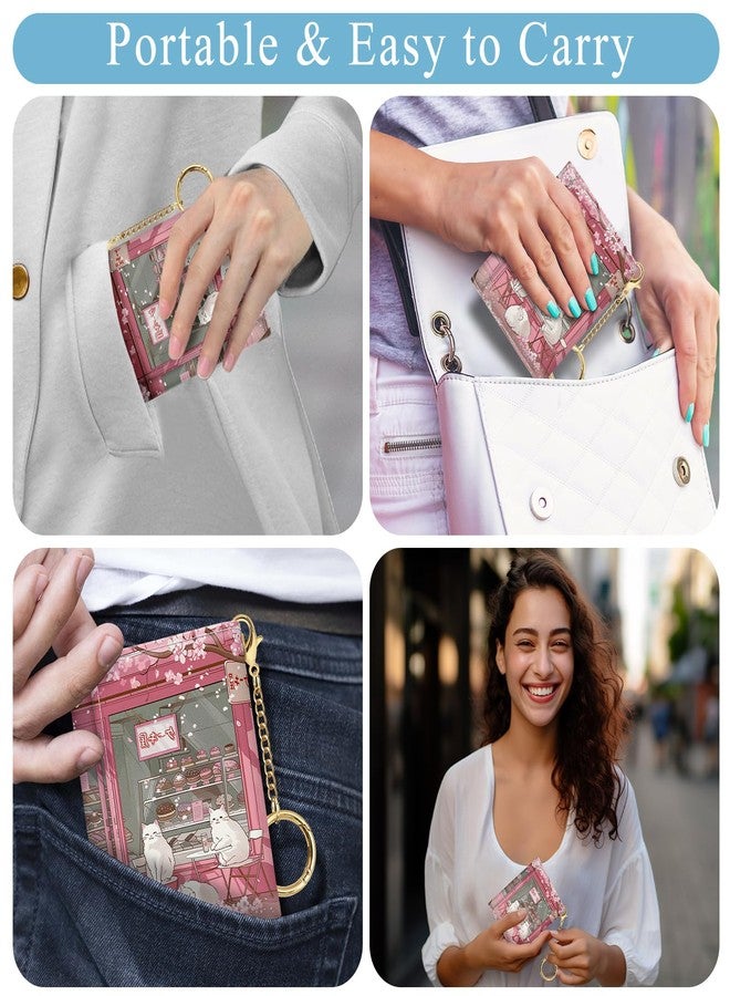Jogjam محافظ صغيرة من Jogjam بتصميم قطط بيضاء لطيفة من الأنمي، محفظة نسائية يابانية بتقنية RFID، محفظة نسائية رفيعة ثلاثية الطي، محفظة جلدية للسفر لحفظ البطاقات، محفظة صغيرة للمفاتيح والنقود، هدايا للبنات - Image 2