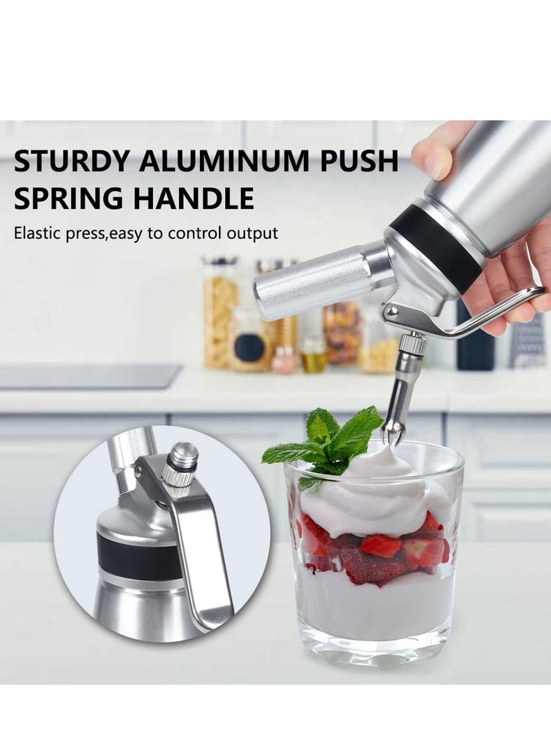 Whipped Cream Dispenser,500ml Whipped Cream Charger with Sturdy Aluminum Body And Head,Cream Maker with 3 Decorating Nozzles  - Image 4
