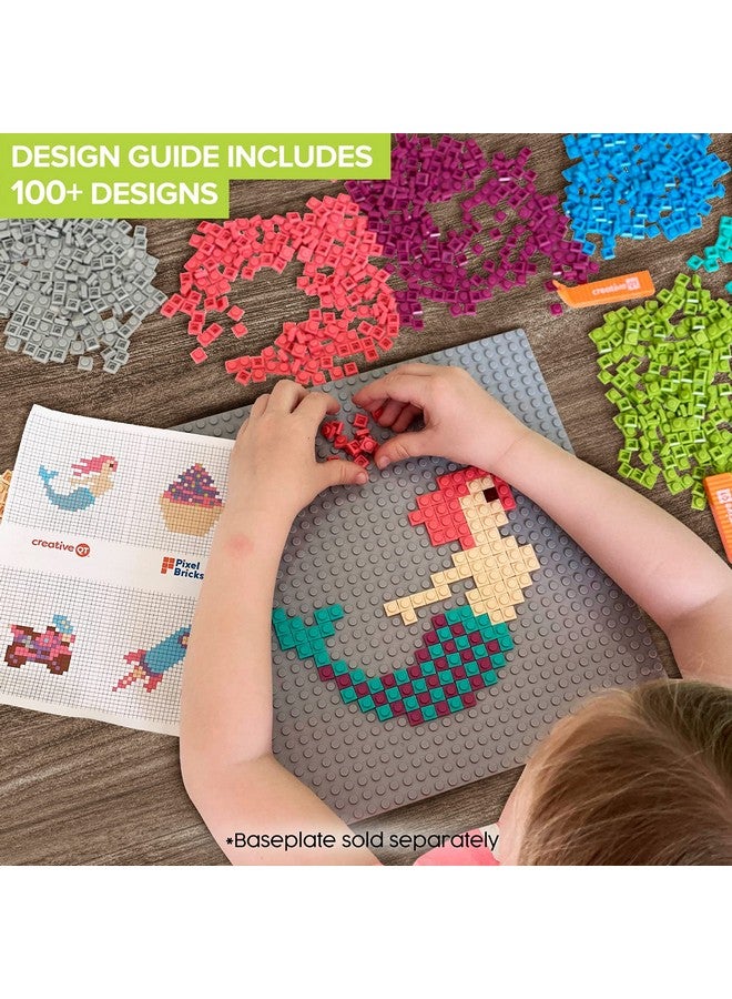 Creative QT Creative QT Pixel Bricks Mosaic Kit - 8 Bright Colors, 1x1 Bricks - 1600 Pieces Mosaic Block Kit with 2 Quick-Removal Tools & Design Guide - Nano Blocks Art Set for Kids & Adults - STEM Building Toy  - Image 3