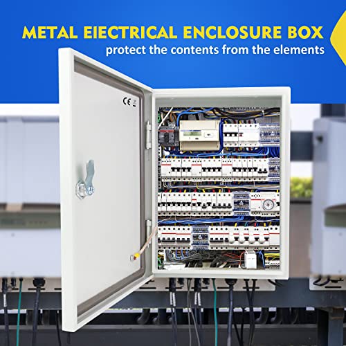 Tocretoare Outdoor Electrical Box, Steel Junction Box 20 x 16 x 8'', NEMA 4X Electrical Enclosure Box IP66 Waterproof & Dustproof, Universal Electrical Project Box with Lock & Mounting Plate - Image 2