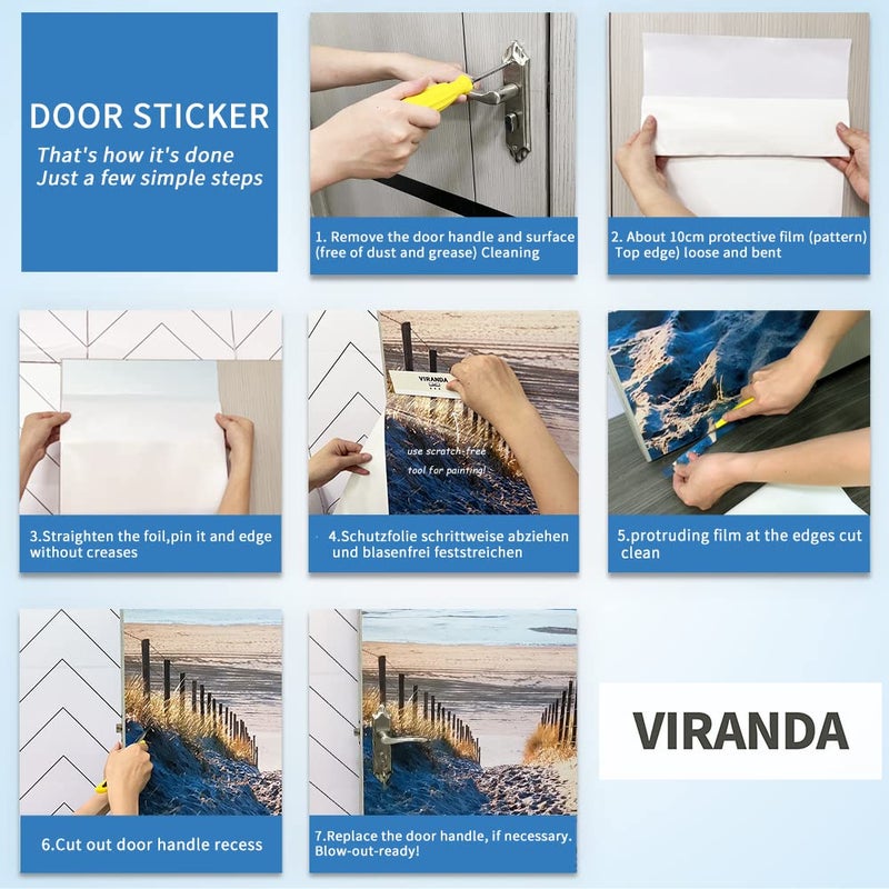 VIRANDA 3D Door Stickers Murals Peel and Stick - TOSKANA Corridor - Wallpaper Self-Adhesive Decals Removable PVC Waterproof Poster for Bedroom Living Room Decoration 30.3 x 78.7 inch - Image 5