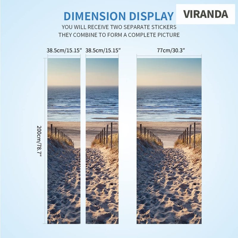 VIRANDA 3D Door Stickers Murals Peel and Stick - TOSKANA Corridor - Wallpaper Self-Adhesive Decals Removable PVC Waterproof Poster for Bedroom Living Room Decoration 30.3 x 78.7 inch - Image 4