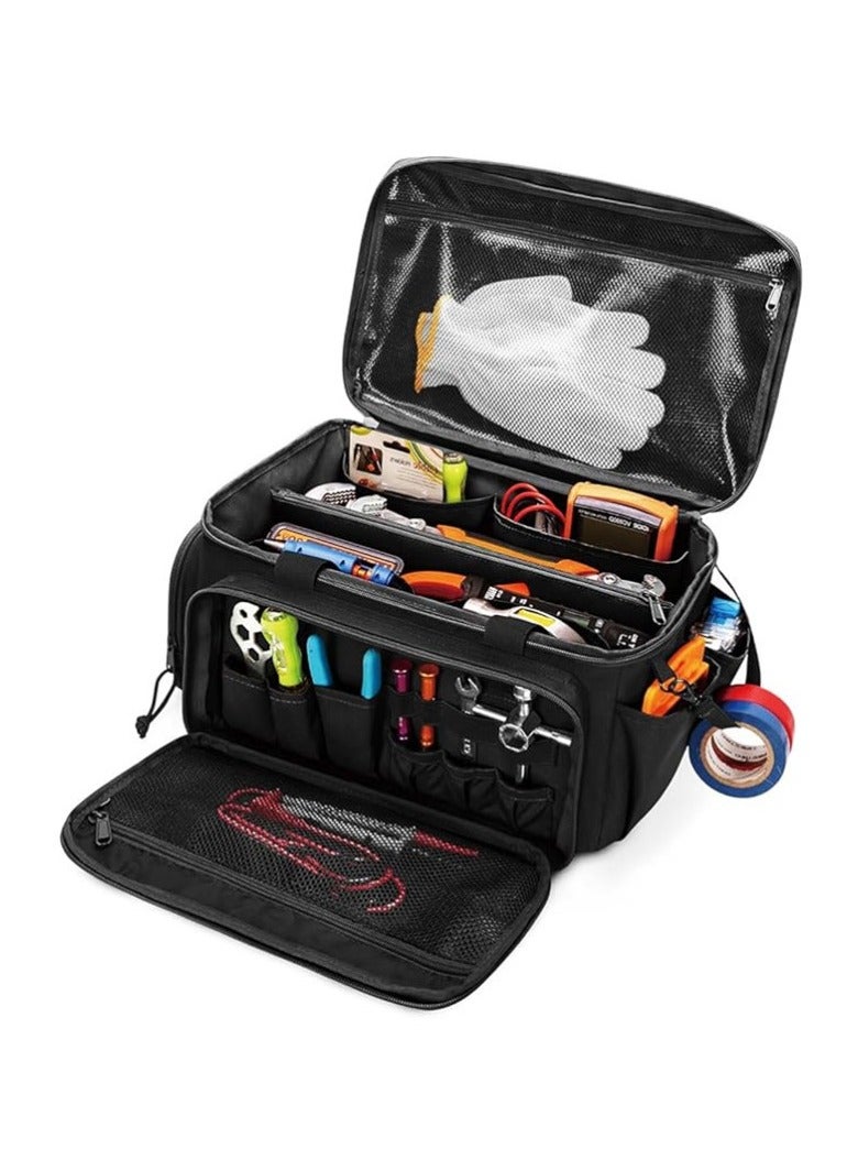 عام حقيبة أدوات متنقلة عالية السعة - مصنوعة من قماش الأكسفورد المقوى المقاوم للبلى، حقيبة أدوات متعددة الوظائف مع منظم داخلي - Image 1