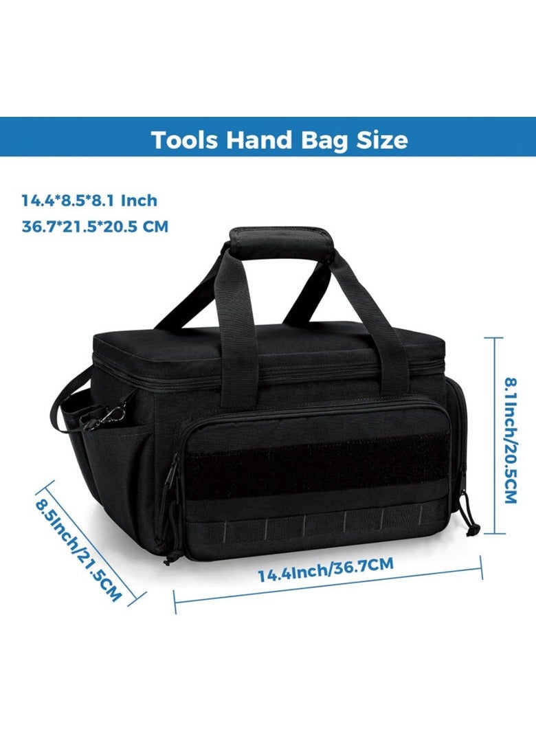 عام حقيبة أدوات متنقلة عالية السعة - مصنوعة من قماش الأكسفورد المقوى المقاوم للبلى، حقيبة أدوات متعددة الوظائف مع منظم داخلي - Image 3
