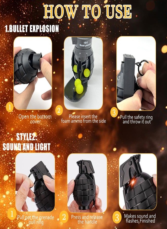 REGLORY Toy-Hand Grenade for CS Battle Game, 6pcs Tactical CS-Grenade Toy with 100 Foam Ammo, 4pcs Pull Ring Grenade Toys & 2 pcs Hand Grenades for Age 14 Years Old and up - Image 4