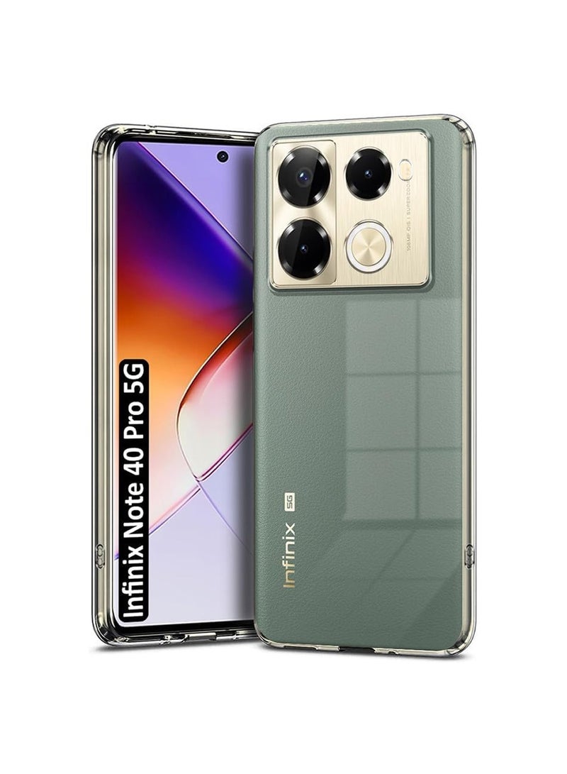 Techie Infinix Note 40 Pro 5G TPU Clear Case | Soft Corner, Slim, Shockproof, Anti-Fingerprint Transparent Cover - Image 1