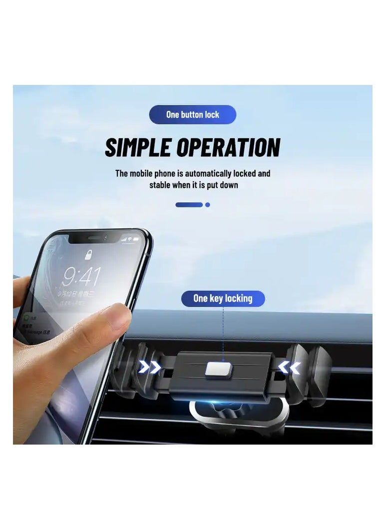 SS Universal 360 free rotating car air vent phone holder anti-slip double silicon clips mobile phone holder for car air vent - ALK7-8  - Image 3