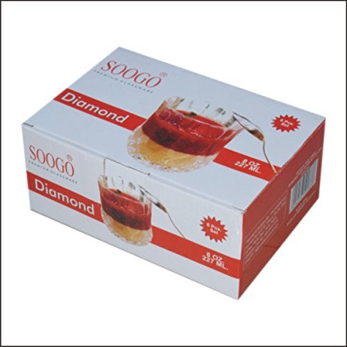 Soogo Diamond Juice Glass Set of 6 Pcs 227 ML - Image 2