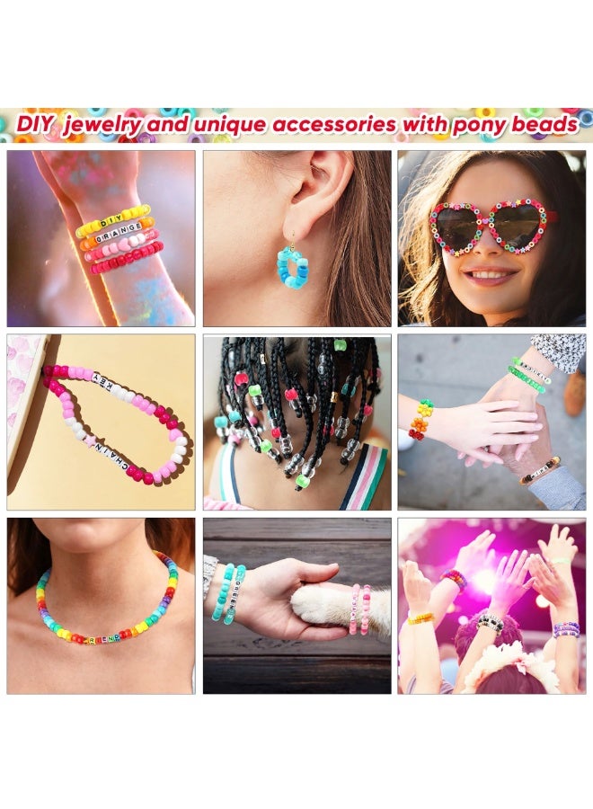 Capstro 535PCS Pony Beads Bracelet Making Kit – Alphabet & Colorful Mixed Beads Set with 28 Grid Organizer Box, Cord & Scissors | DIY Jewelry Craft Kit for Kids & Beginners – Alphabet & Color Bead Kit - Image 5