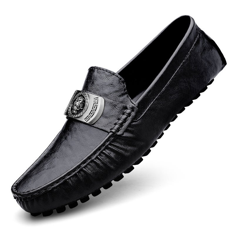 Spring Slip-On Hollow Breathable Plus Size 46 Driving 47 Fashionable All-Match Bean Shoes Men'S Business Soft-Soled Leather Shoes - Image 3