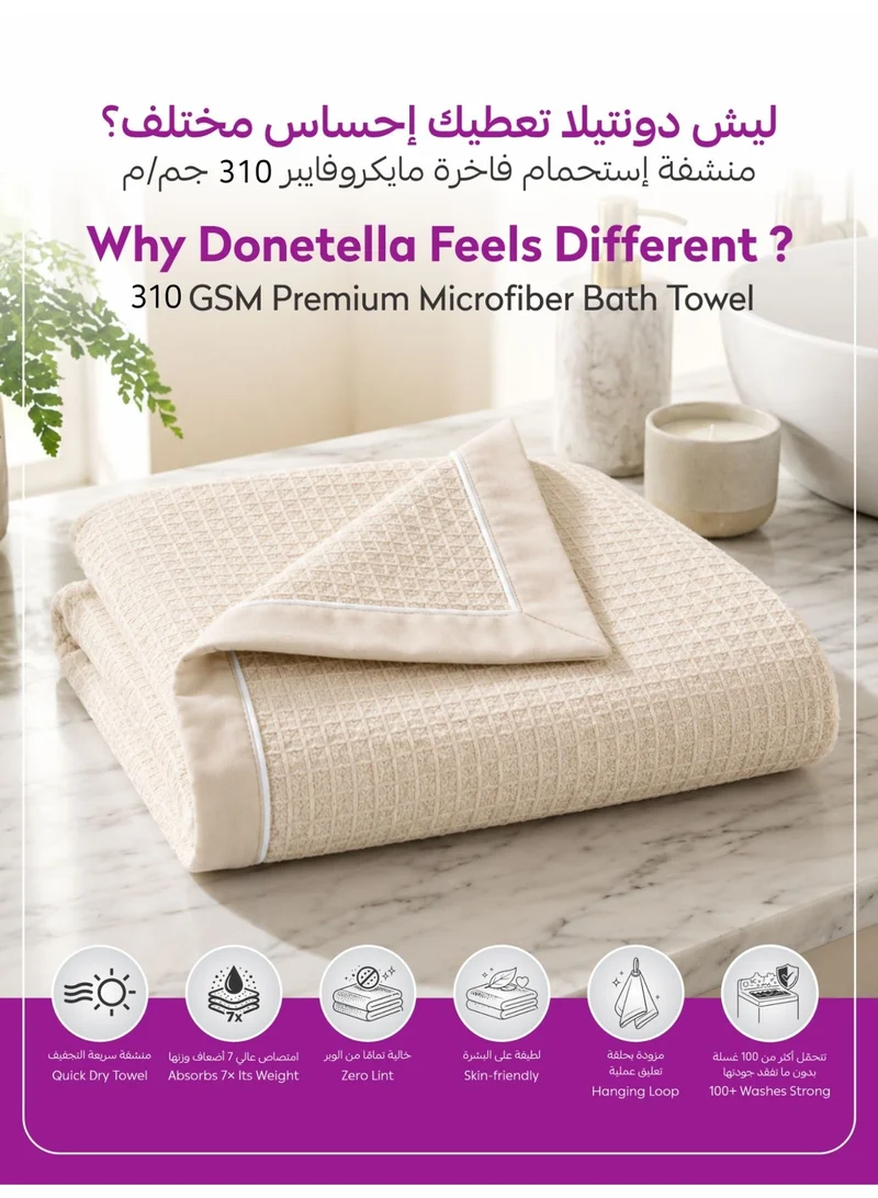 Donetella BATH TOWEL - 1Pcs (70x140cm) Bath Towel (1 Piece, 70x140 cm) – Microfiber 310 GSM Waffle Weave Ultra Soft Highly Absorbent Quick Dry Bathroom Towel for Home, Gym, Spa & Travel  | Best Price UAE