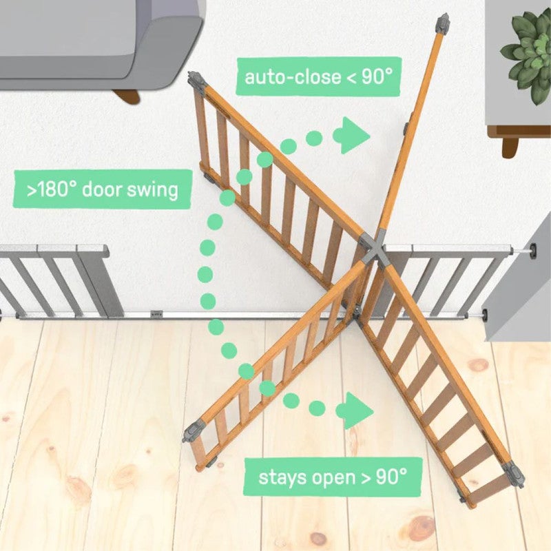 ingenuity بوابة صيف من إنجينيتي - سلسلة ثروواي 60 عريضة للحيوانات الأليفة والأطفال، تثبيت بالضغط أو بالعتاد، للأعمار من 6-24 شهرًا - Image 5