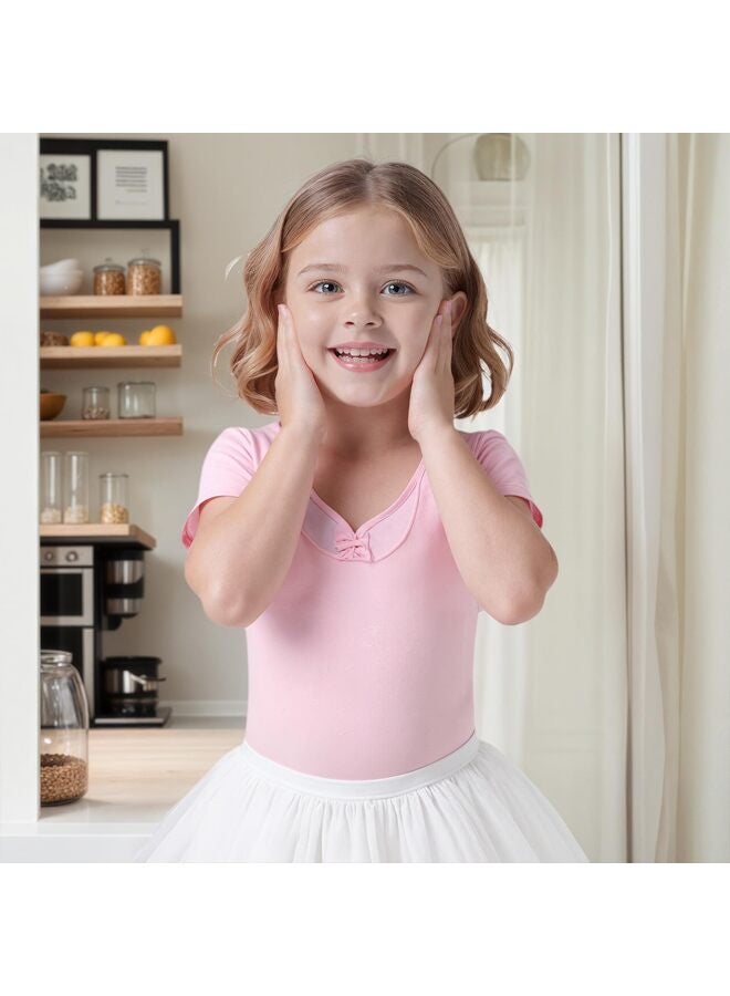Girls Ballet Tutu Skirt, 3-Layer Layered Tulle Dress Up Skirt with Bow for Toddler Kids (White) - Image 4
