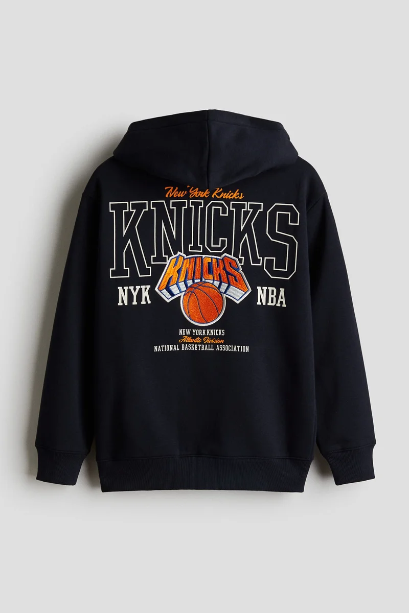 اتش اند ام هودي بسحاب كامل مزين بتفاصيل مزخرفة