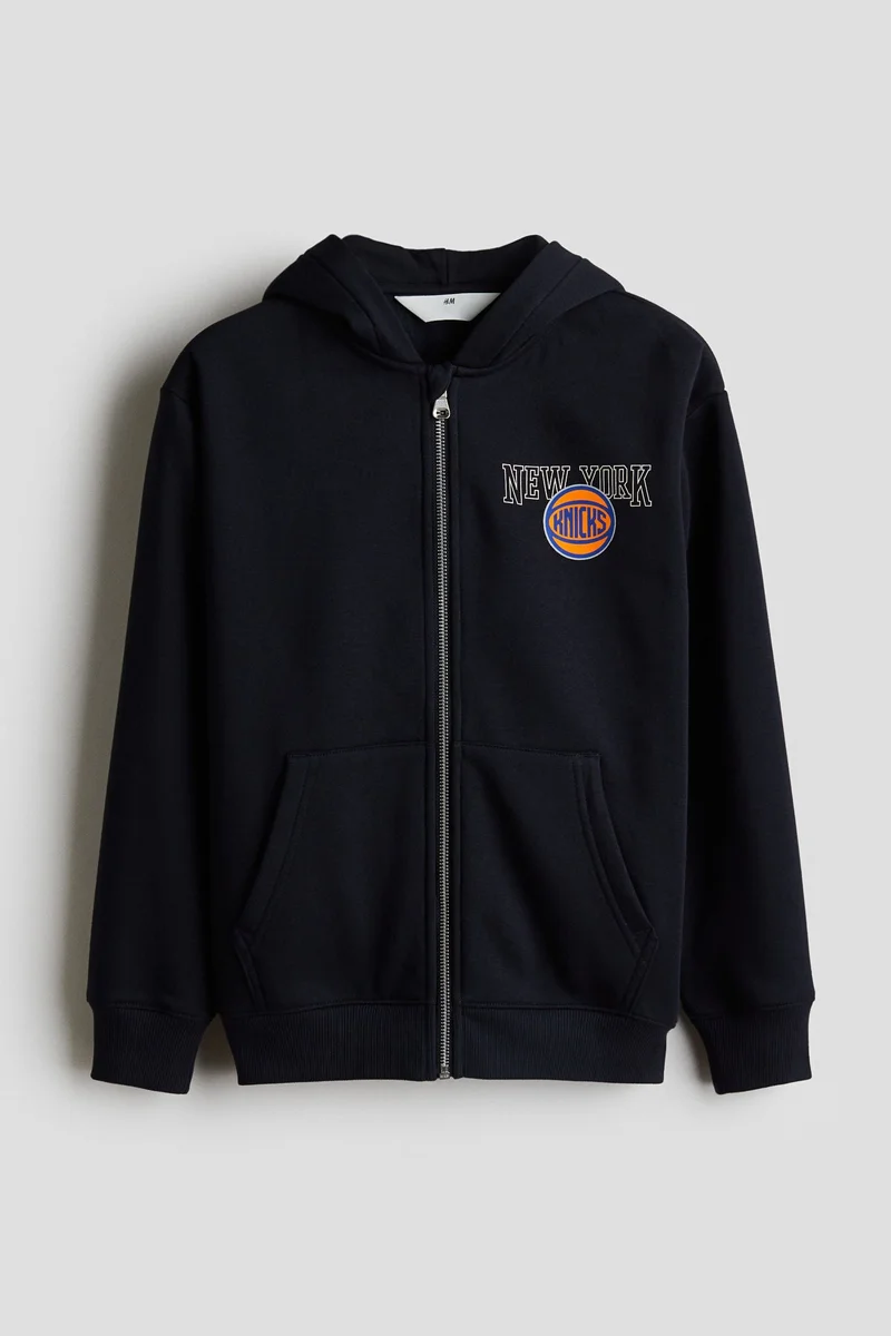 اتش اند ام هودي بسحاب كامل مزين بتفاصيل مزخرفة