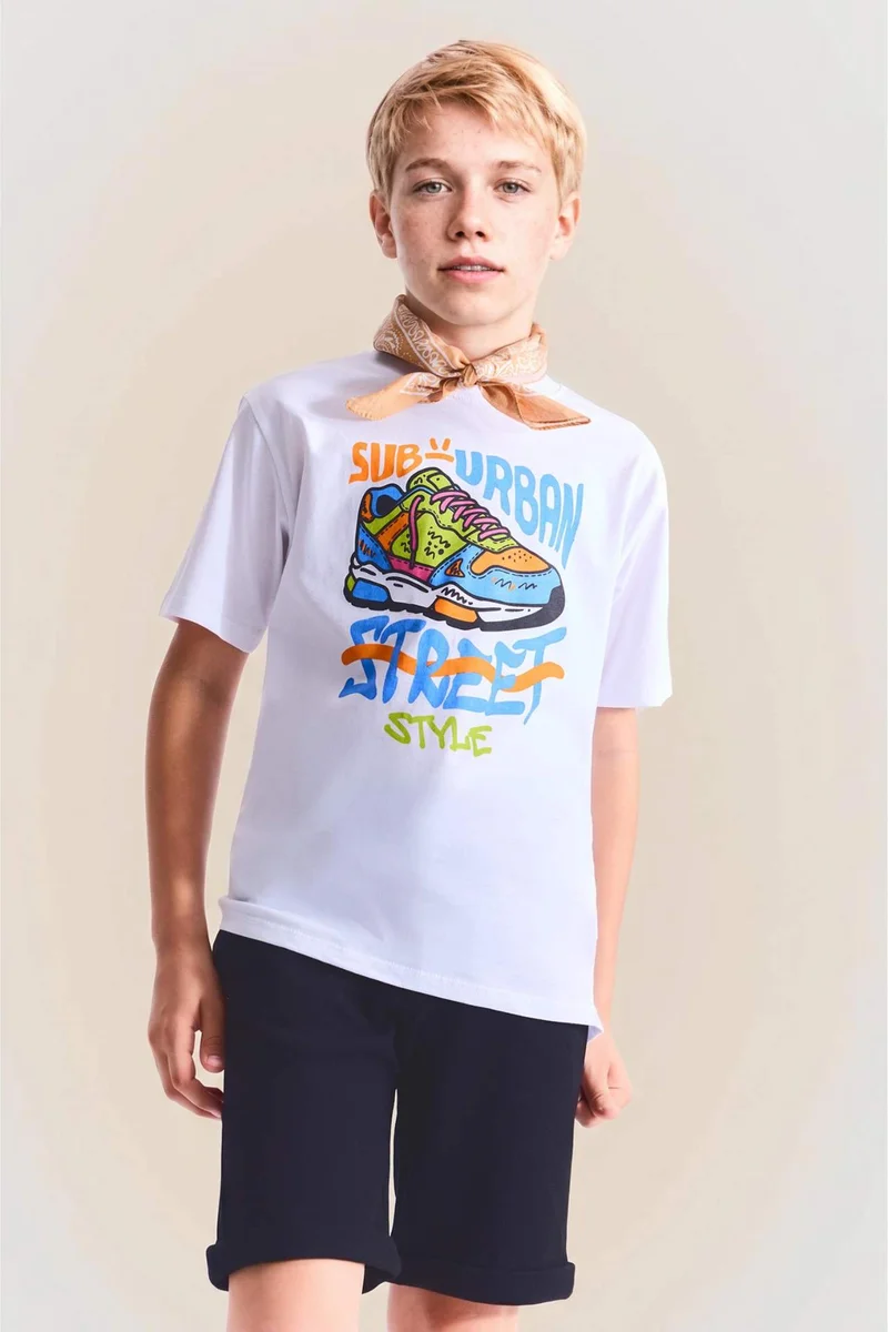 DeFacto Boy New Regular Fit Printed Short Sleeve T-Shirt