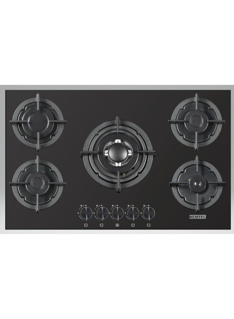 كومتيل سطح بلت ان غاز كومتيل 5 عيون 90 سم اسود (تركي) C9-50BTF-H