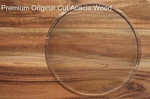 AUAM 10" Two-Tier Acacia Wood Lazy Susan Organizer Kitchen Turntable for Cabinet Pantry Table Organization - Image 4